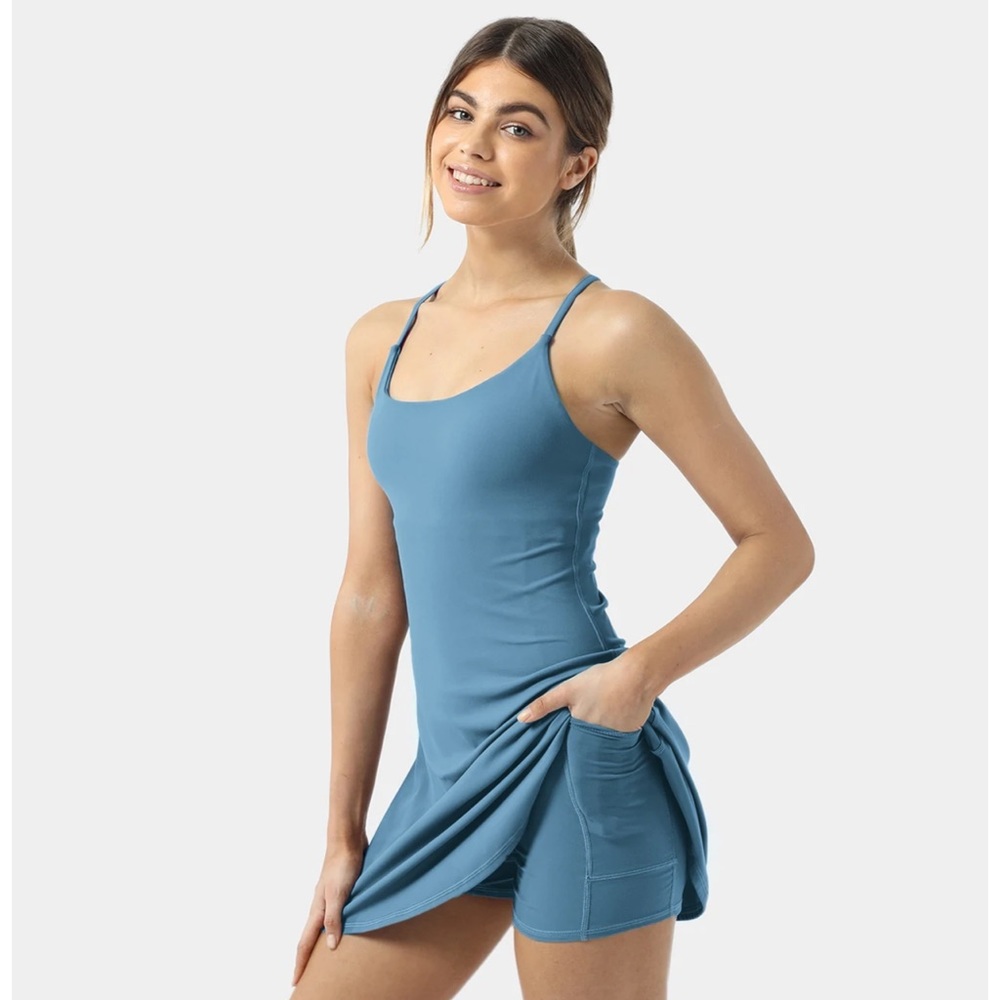 Everyday Cloudful® 2-in-1 Flare Activity Dress-Wannabe in pale blue